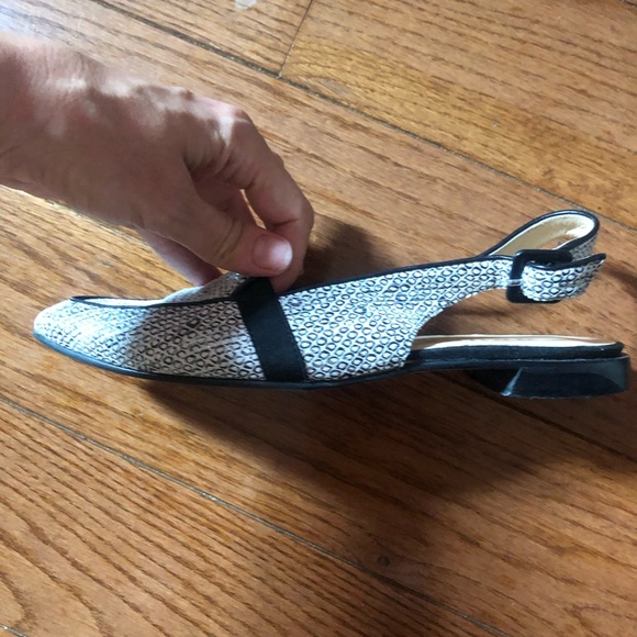 ❤️Brunate Black and White Slingback Sandals Shoes Leather Made in Italy EUR 37.5 - Picture 7 of 8